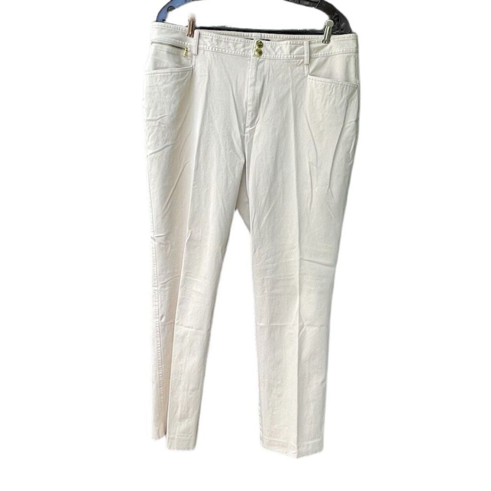 Lauren Ralph  Lauren size 16 khaki straight leg ankle pants 28” inseam.